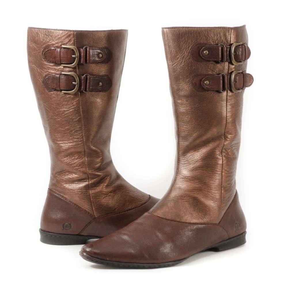 ***SOLD***     BORN Bronze Leather Lined Boots 9